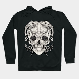 Skull head surrealist art and skull animal. Hoodie